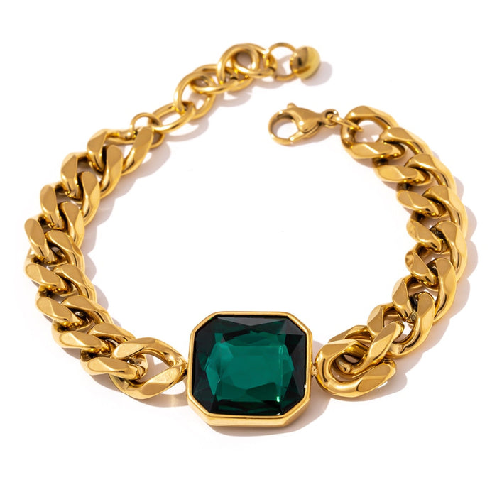 Big Crystal Golden Bracelet