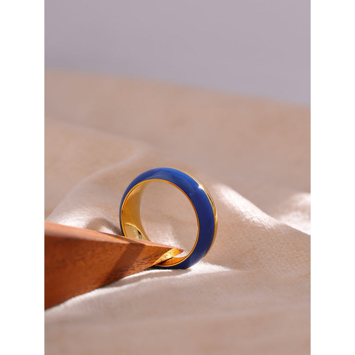 Stylish Colorful Design Golden Ring