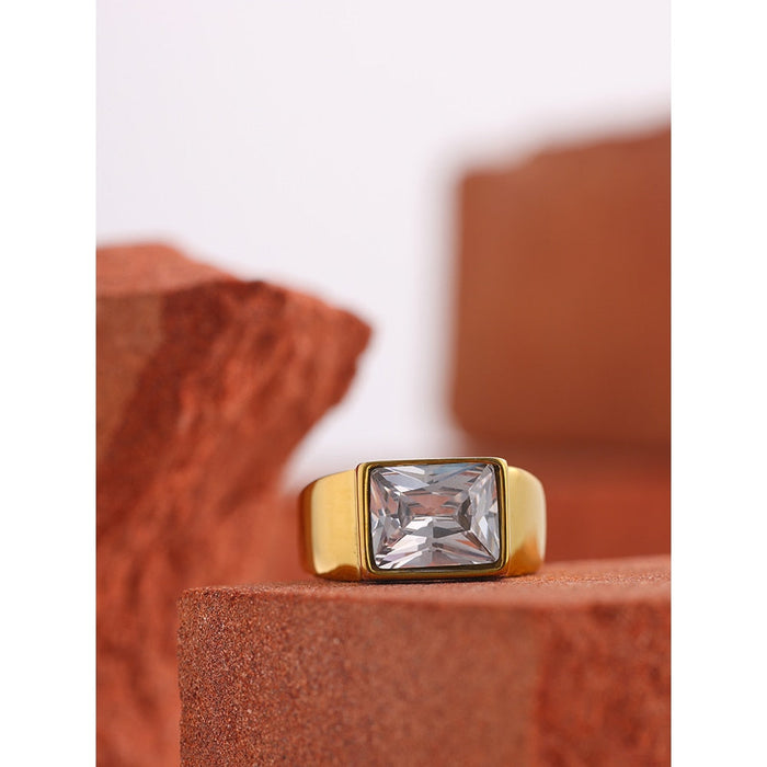 Luxury Designer Golden Ring with Crysral