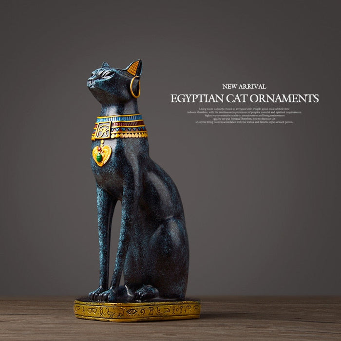 Exquisite Egyptian Cat Statue Vintage Home Decor