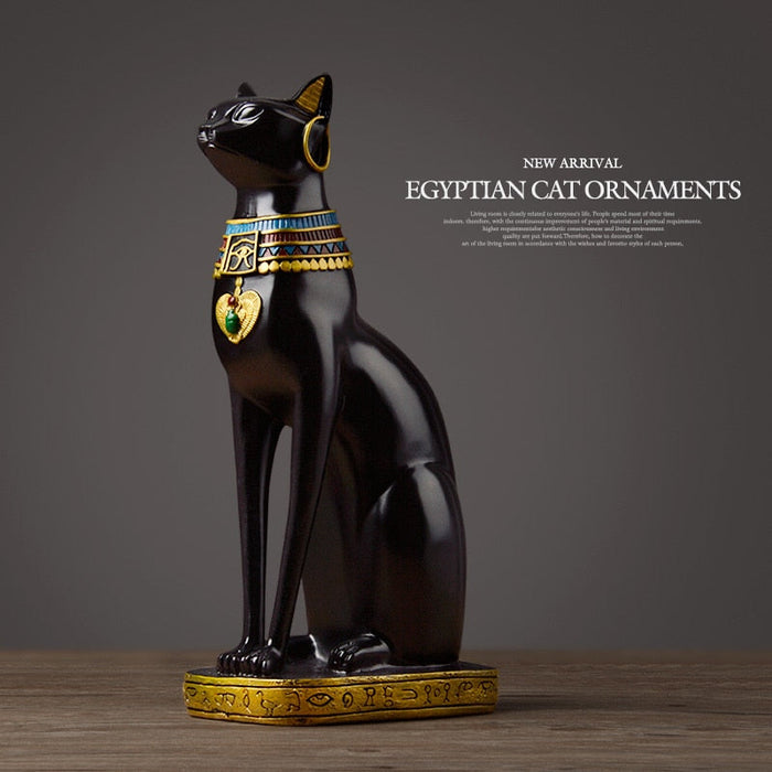 Exquisite Egyptian Cat Statue Vintage Home Decor