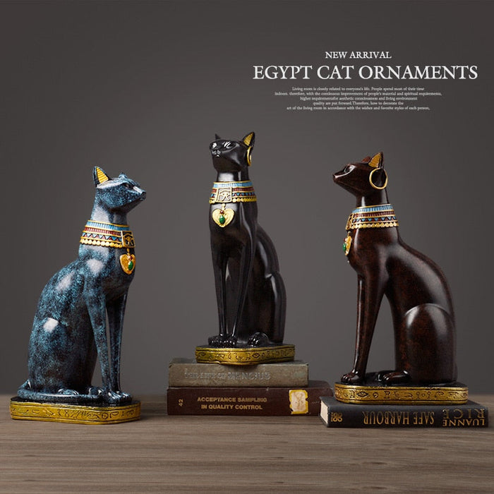 Exquisite Egyptian Cat Statue Vintage Home Decor