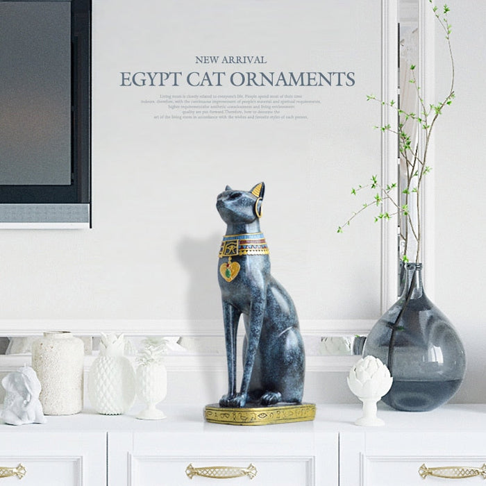 Exquisite Egyptian Cat Statue Vintage Home Decor