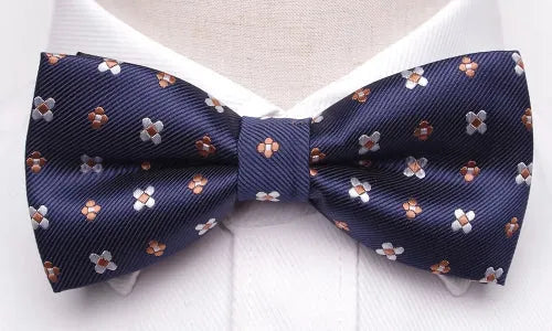 Blue Floral Bow Tie for Men - Stylish Accessory for Formal and Casual Occasions