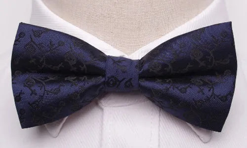 Blue Floral Bow Tie for Classy Men - Elegant Accessory for Special Occasions