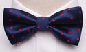 Elegant Blue and Red Dotted Bow Tie for Men