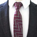 Purple Zigzag Cotton Necktie for Classy Men