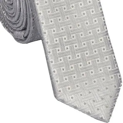 Skinny Silver Tie for Men - Elegant Accessory for Dressy Occasions