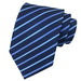 Classy Men Classic Simple Blue Striped Silk Tie