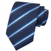 Midnight Blue Striped Silk Tie for Men - Classy Accessory for Formal Occasions