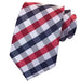 Classic Silk Tie for Men Elegant Red and Blue Check Pattern