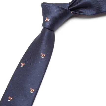 Blue Chihuahua Skinny Tie for Men - Classy and Unique Accessory