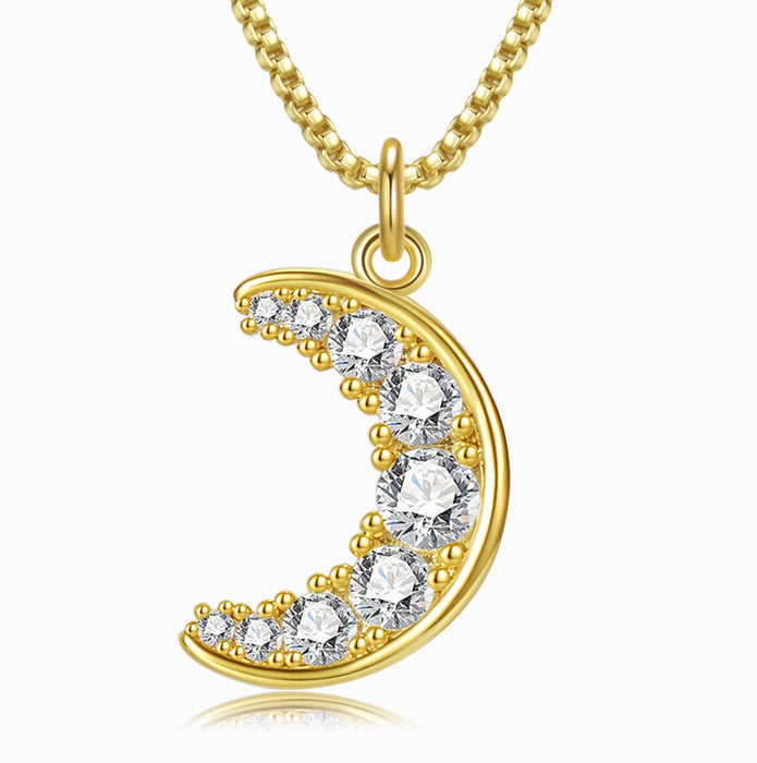 Crystal Moon Gold Necklace
