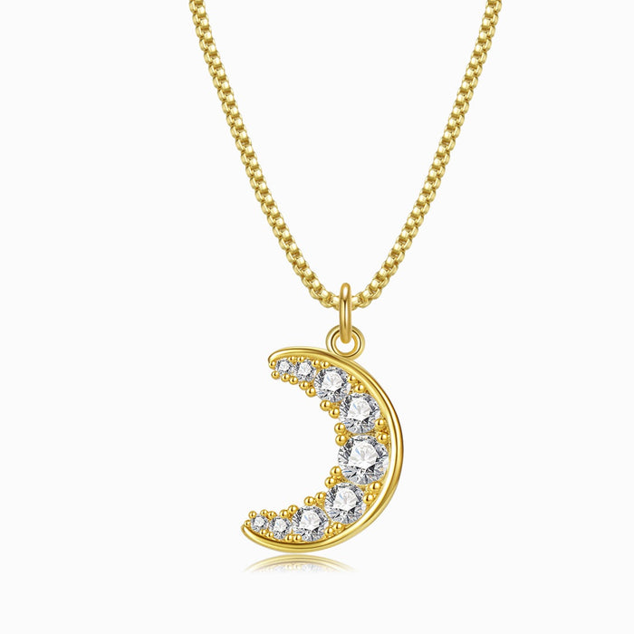 Crystal Moon Gold Necklace