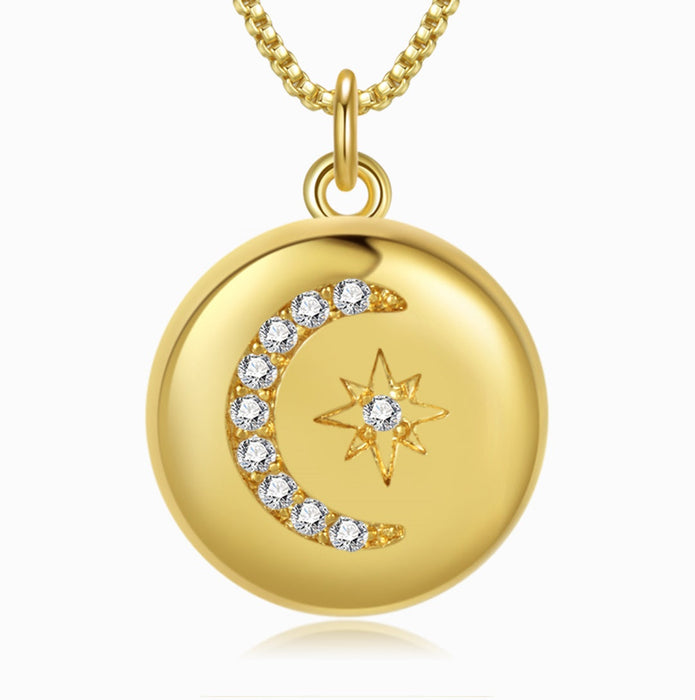 Moon and Shine Gold Coin Necklace