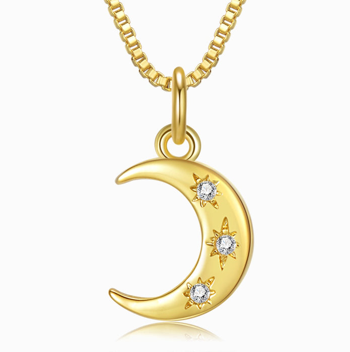 Dainty Moon Gold Necklace