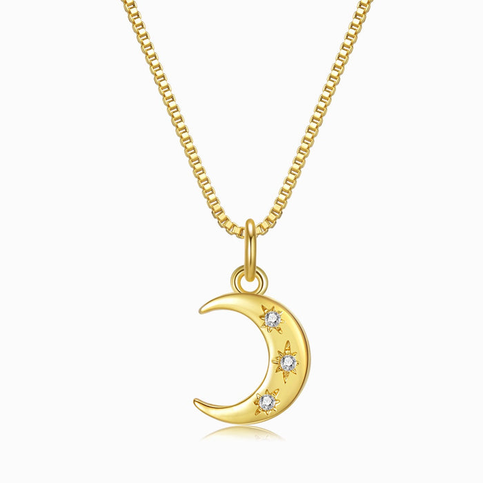 Dainty Moon Gold Necklace
