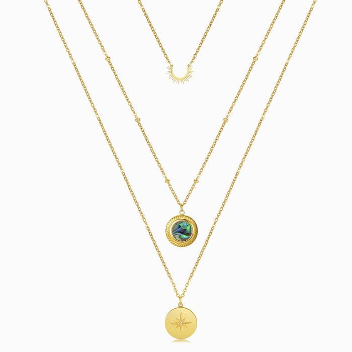 Multi-layered Star of David Emerald Necklace
