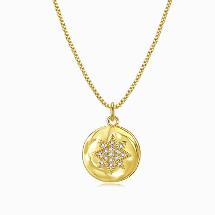 Jeweled Star of David Coin Necklace