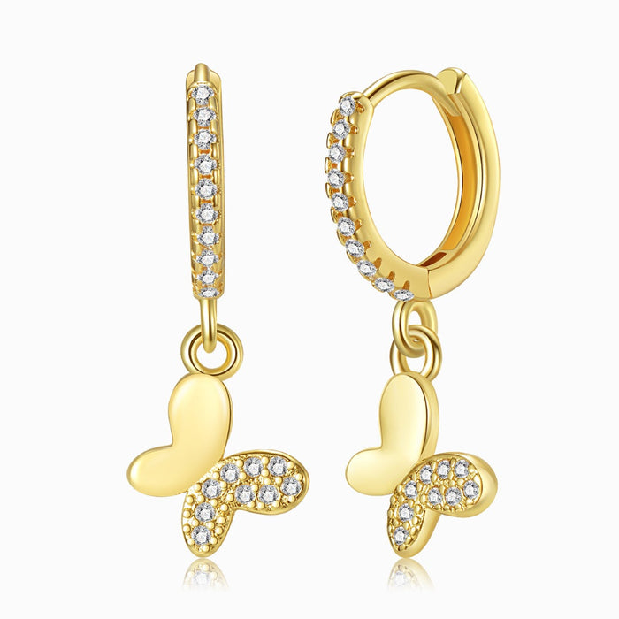 Half Butterfly Gold Earrings