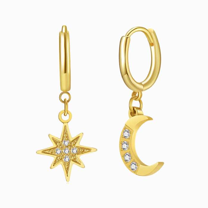 Moon and Shine Gold Earrings