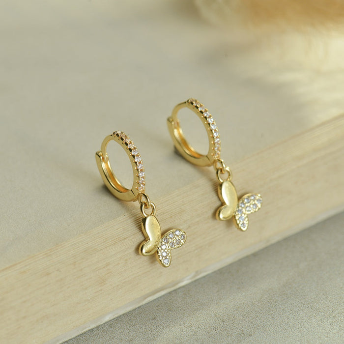 Half Butterfly Gold Earrings