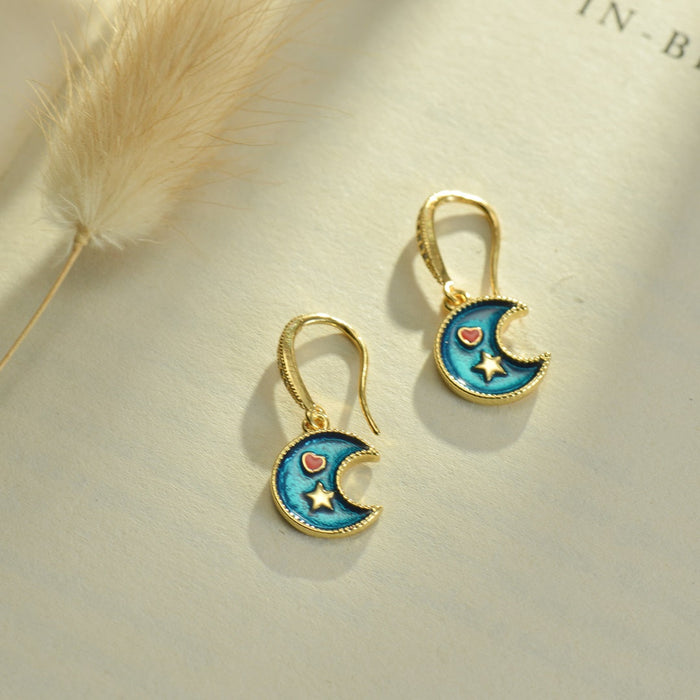 Blue Moon Gold Earrings