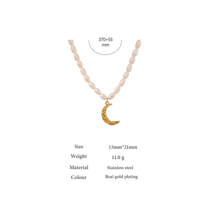 Designer Pearl Necklace with Moon