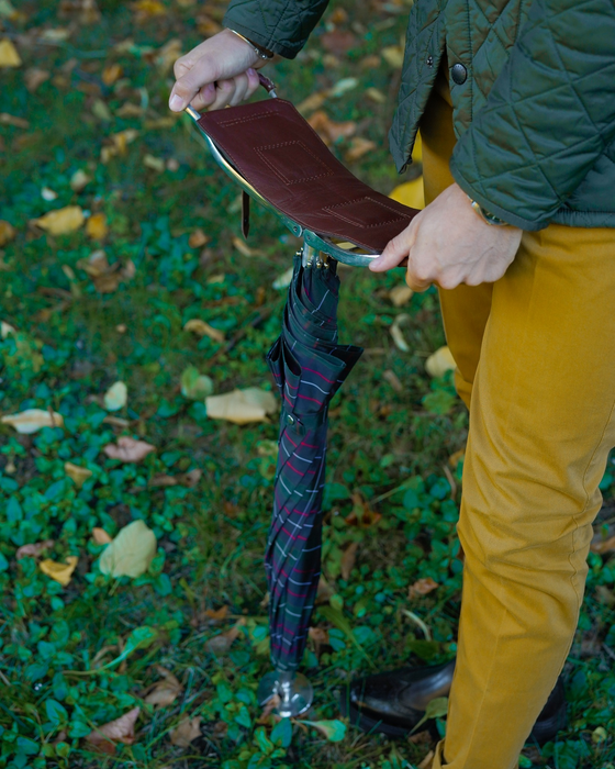 Handcrafted leather seat umbrella for picnics