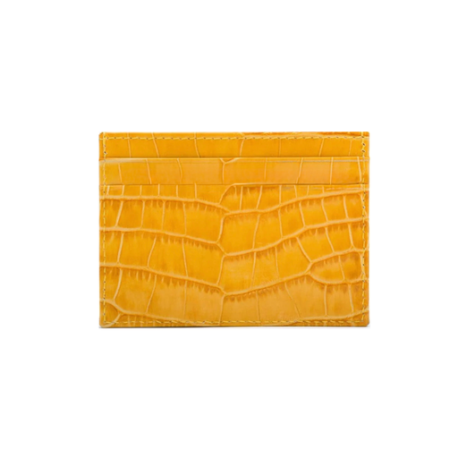 Handmade Italian leather wallet with crocodile pattern