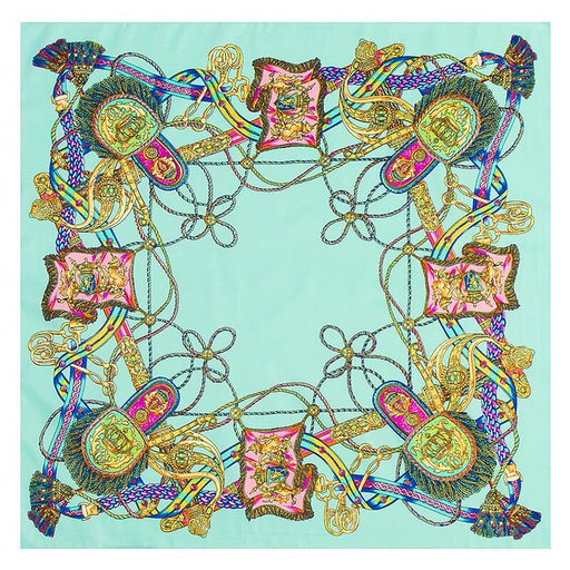 Designer Horse Carriage Print Silk Scarf for Women Satin