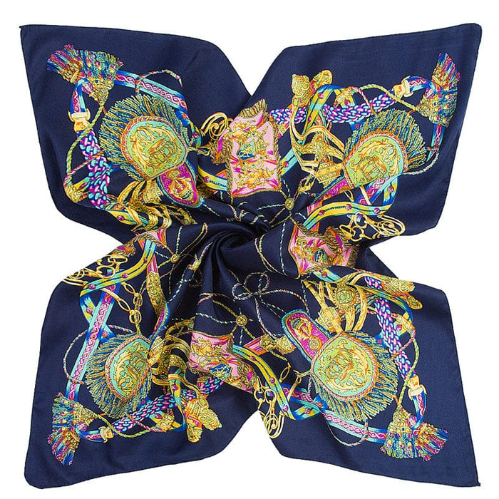 Women's Satin Silk Scarf - Horse Carriage Print, Luxury