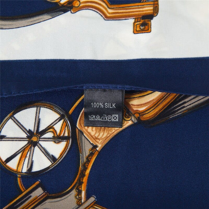 Exclusive Gold Horse Print Women's Satin Silk Scarf