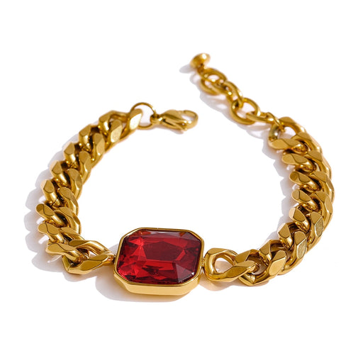 Big Crystal Golden Bracelet