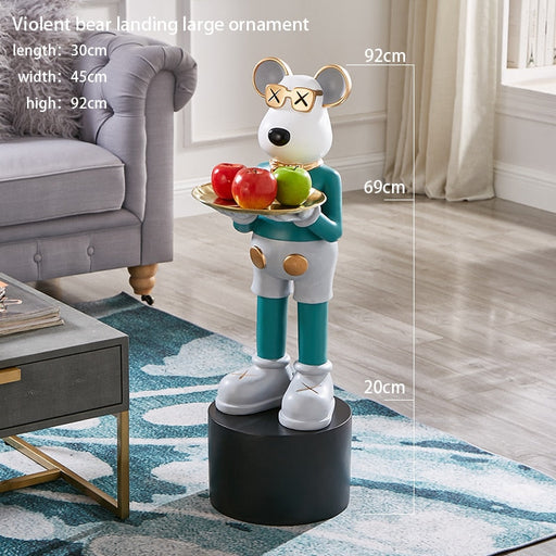 Resin Art Gloomy Bear Statue Edgy Modern Decor