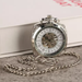 Silver Square Pocket Watch Roman Numerals - Hand Winding Mechanical