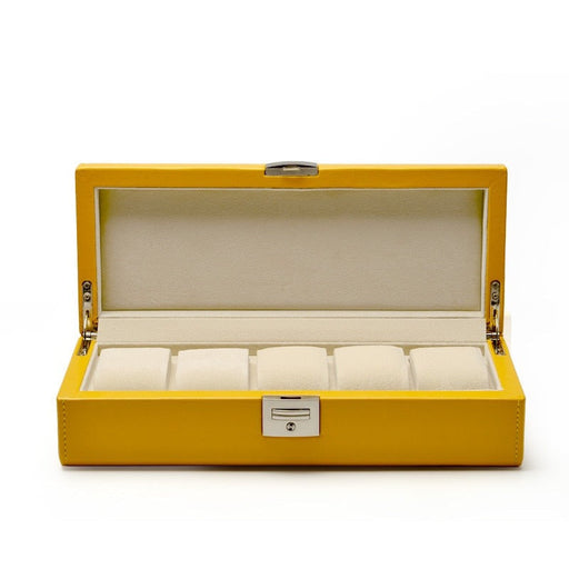 Watch Box Yellow & Dark Blue for 4 Watches - Elegant Organizer