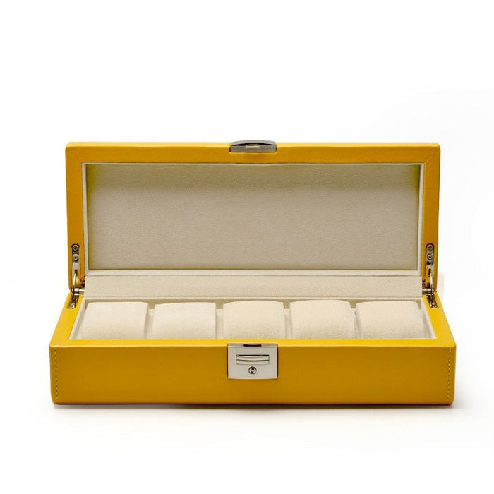 Watch Box Yellow & Dark Blue for 4 Watches - Elegant Organizer