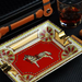 Regal Horse Ceramic Cigar Ashtray – Luxury 2-Slot Design