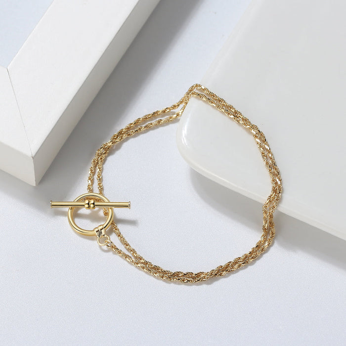 OT Rope Bracelet – 14K Gold Coated, 3mm 925 Silver