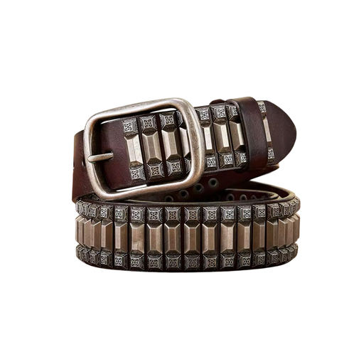 Heavy metal rivet belt for men