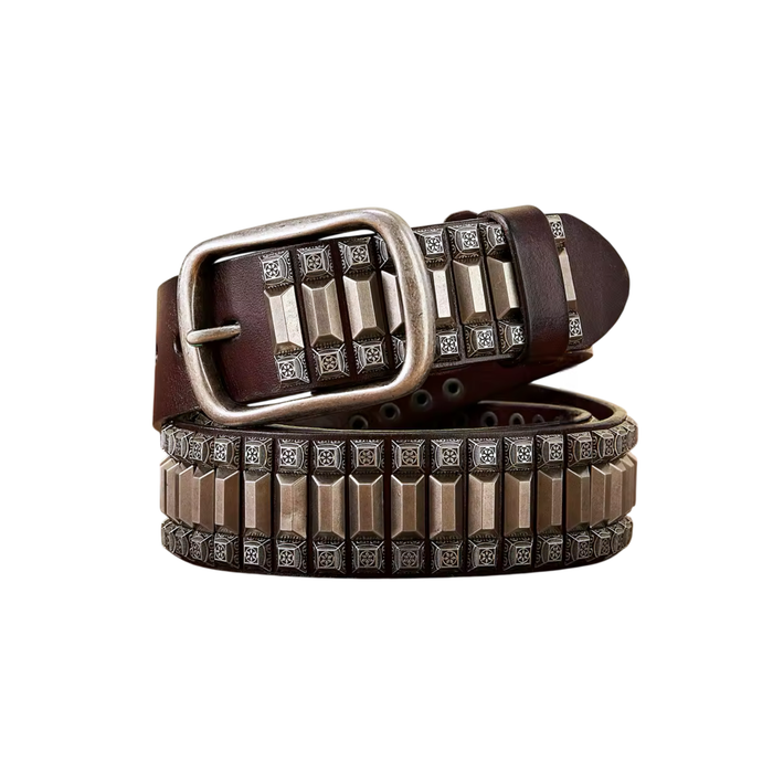 Heavy metal rivet belt for men