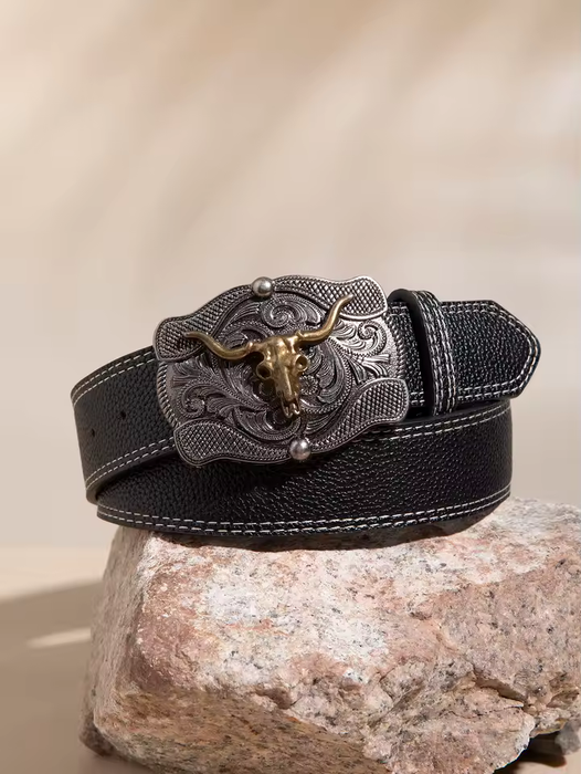 High-quality Silver Texas Western Belt For Men