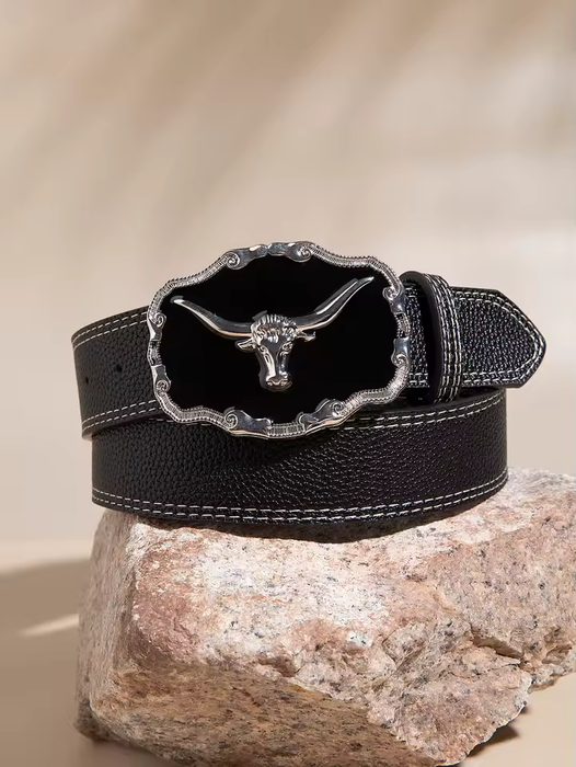 High-quality Silver Texas Western Belt For Men