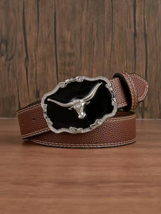 High-quality Silver Texas Western Belt For Men