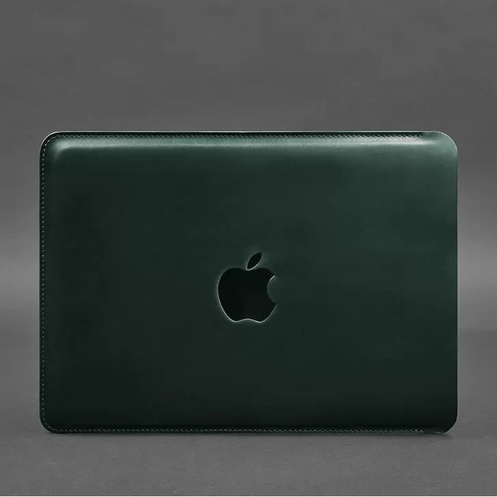 High-quality green leather case for 14-inch MacBook