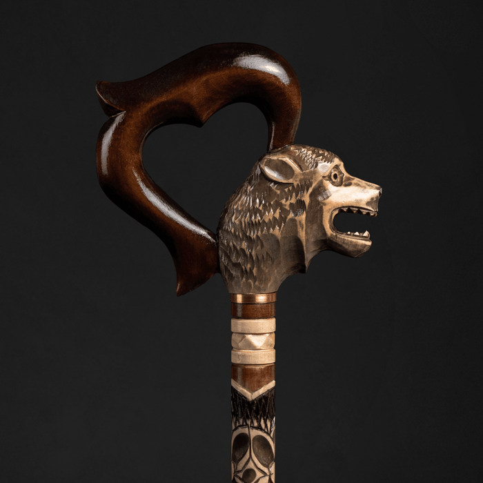 Steampunk Walking Cane, Wolfman Walking Stick Wolf Head - Artynov | Unique Handmade Accessories