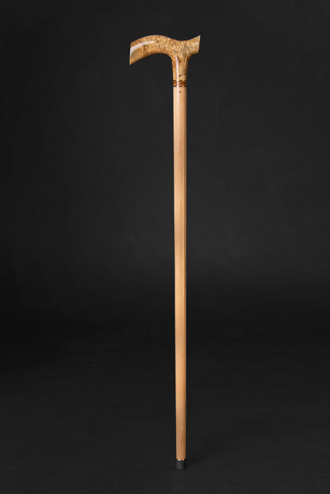 Modern Walking Cane Classic Design, Handcrafted Curly Maple