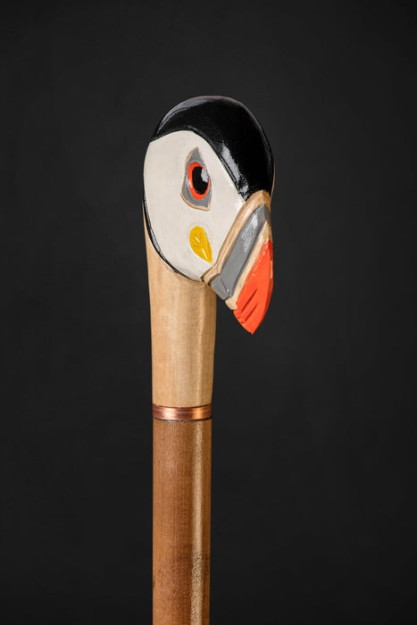 Puffin Clown Bird Walking Cane, Сute Cane Handcrafted