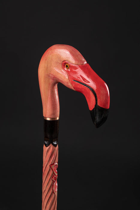 Wood Carved Walking Sticks For Women, Flamingo Walking Cane